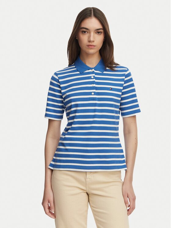 Tommy Hilfiger Тениска с яка и копчета 1985 WW0WW43224 Regular Fit
