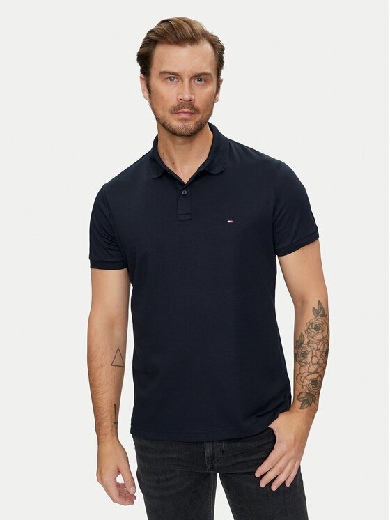 Tommy Hilfiger Тениска с яка и копчета Essential MW0MW35585 Regular Fit