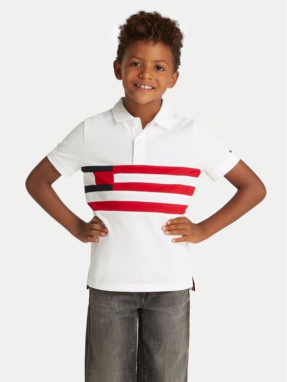 Tommy Hilfiger Тениска с яка и копчета KB0KB09528 D Regular Fit