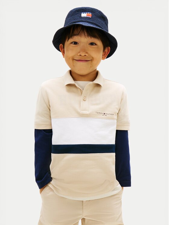 Tommy Hilfiger Тениска с яка и копчета KB0KB10383 Regular Fit