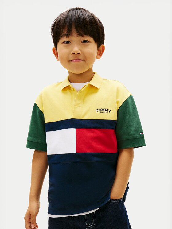 Tommy Hilfiger Тениска с яка и копчета KB0KB10413 Regular Fit