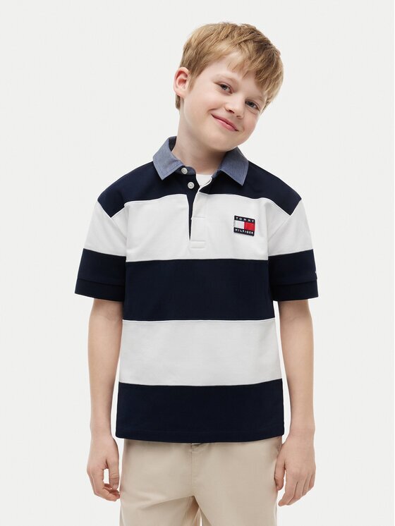 Tommy Hilfiger Тениска с яка и копчета KB0KB10473 Regular Fit