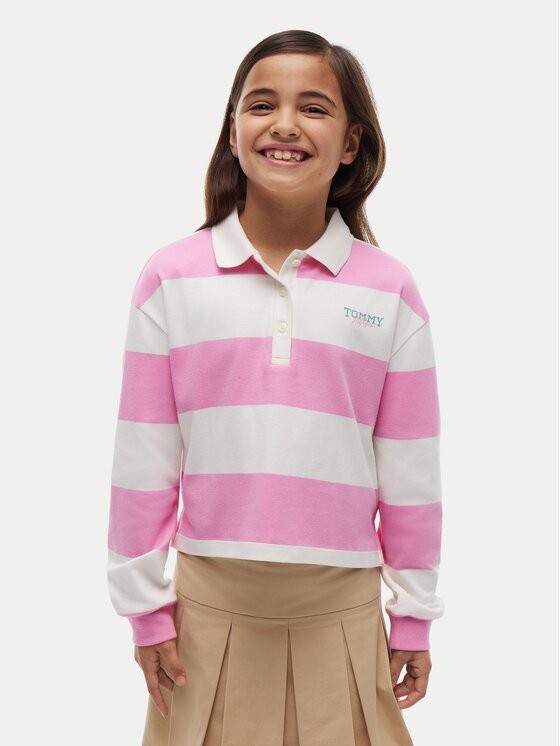 Tommy Hilfiger Тениска с яка и копчета KG0KG09538 Regular Fit
