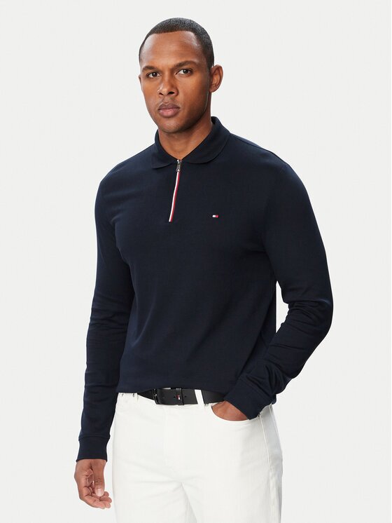 Tommy Hilfiger Тениска с яка и копчета Liauid MW0MW44820 Regular Fit