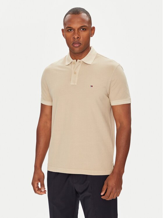 Tommy Hilfiger Тениска с яка и копчета MW0MW34757 Regular Fit