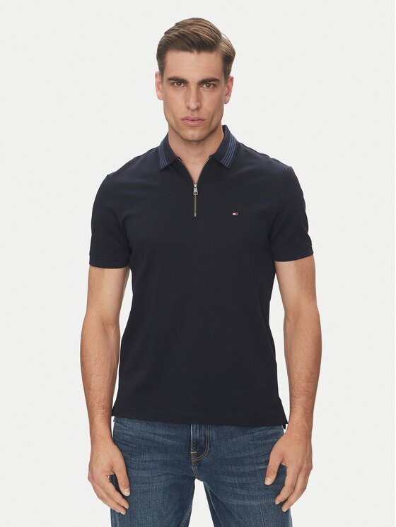 Tommy Hilfiger Тениска с яка и копчета MW0MW38473 Regular Fit
