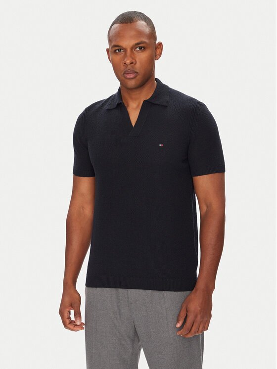 Tommy Hilfiger Тениска с яка и копчета MW0MW39531 Regular Fit