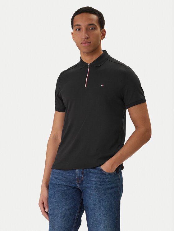 Tommy Hilfiger Тениска с яка и копчета MW0MW41613 Regular Fit