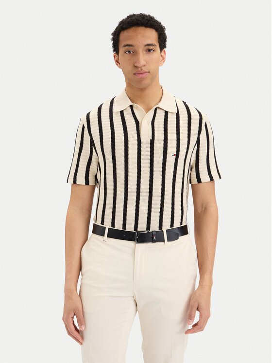 Tommy Hilfiger Тениска с яка и копчета MW0MW42770 Regular Fit
