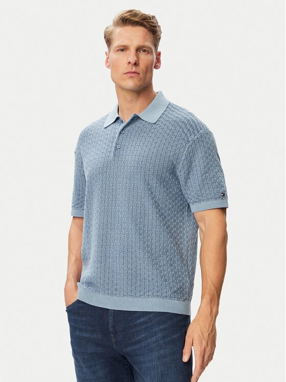 Tommy Hilfiger Тениска с яка и копчета MW0MW43246 Regular Fit