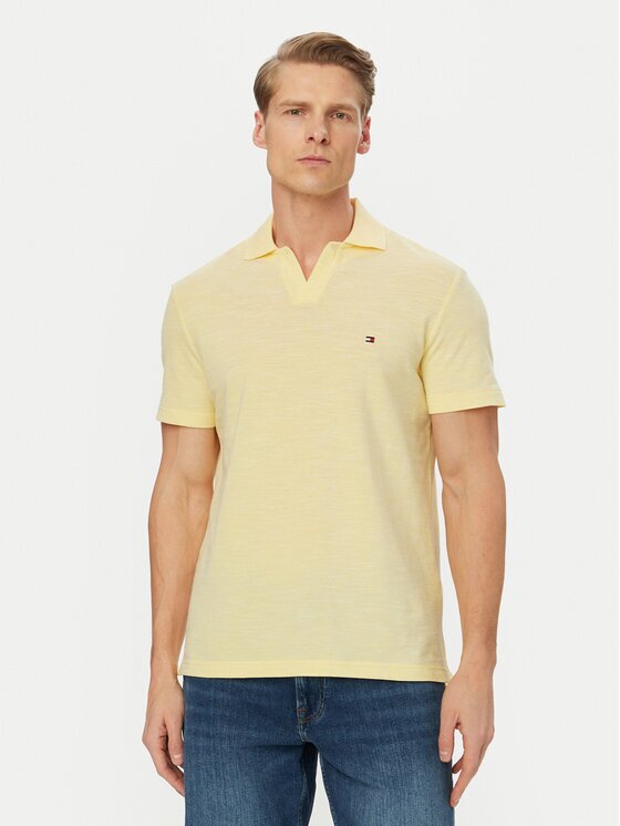Tommy Hilfiger Тениска с яка и копчета Textured Oxford Pique MW0MW38482 Regular Fit