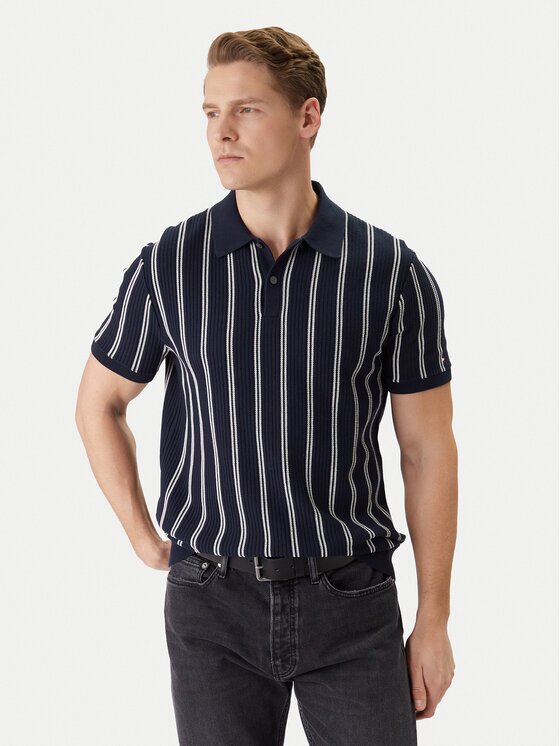 Tommy Hilfiger Тениска с яка и копчета Vertical MW0MW41949 Regular Fit