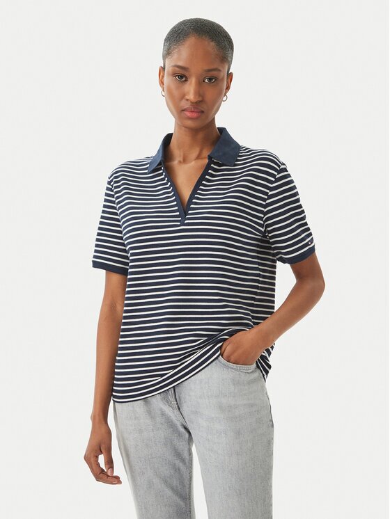 Tommy Hilfiger Тениска с яка и копчета WW0WW48720 Relaxed Fit