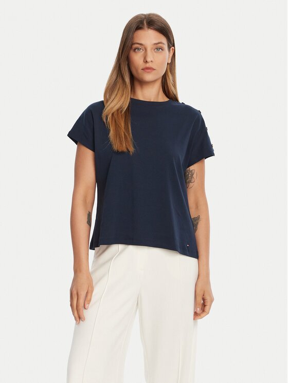 Tommy Hilfiger Тишърт Gold Button WW0WW47455 Regular Fit