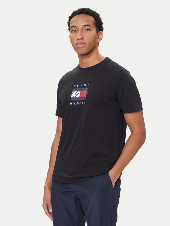 Tommy Hilfiger Тишърт Linear Flag MW0MW41338 Regular Fit