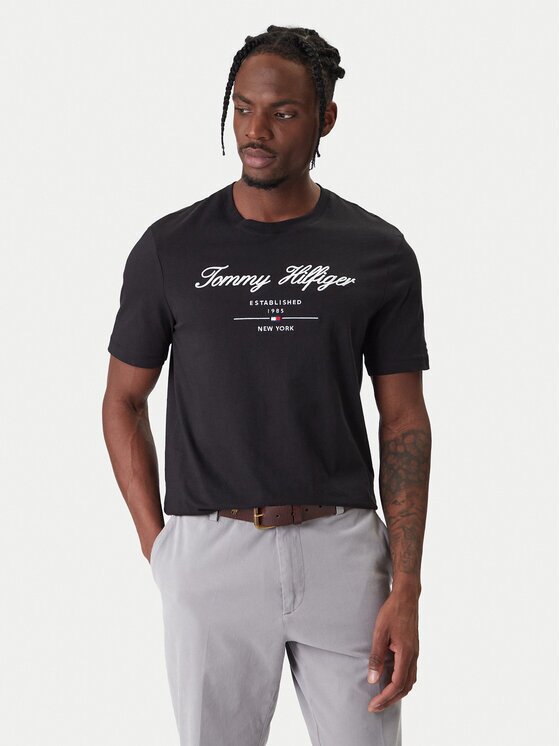 Tommy Hilfiger Тишърт Script Logo Tee MW0MW33691 Regular Fit