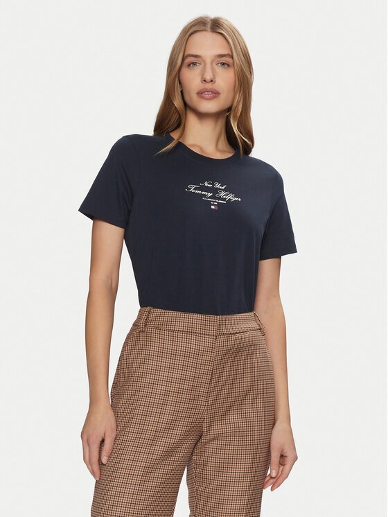 Tommy Hilfiger Тишърт WW0WW43895 Екрю Regular Fit
