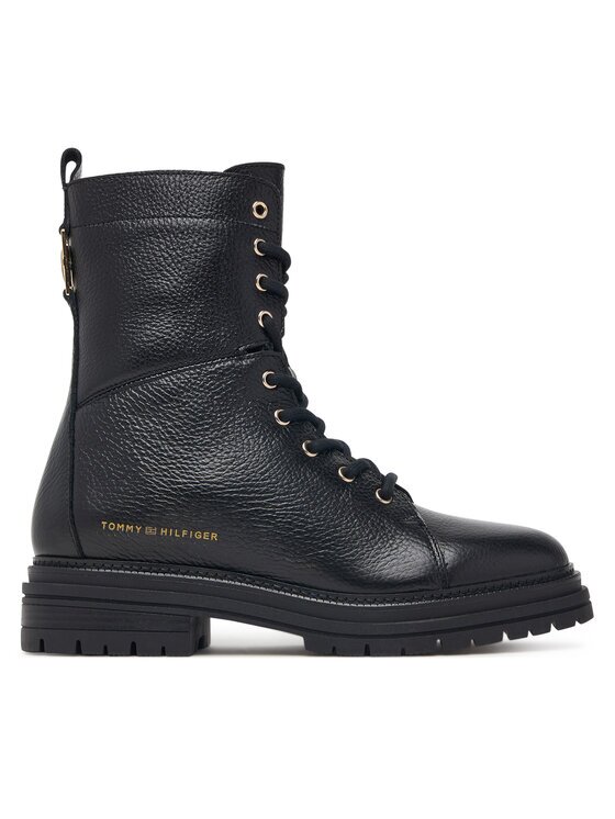 Tommy Hilfiger Зимни обувки Th Emboss Grain Leather Boot FW0FW09553