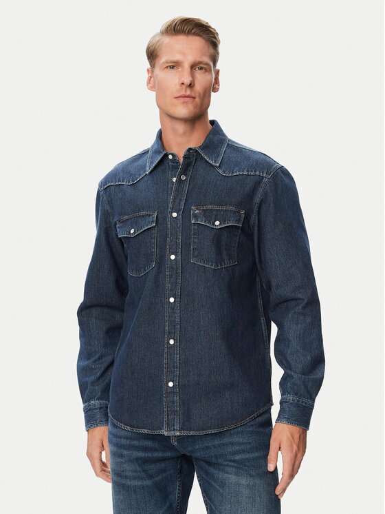 Tommy Jeans дънкова риза Western DM0DM23697 Regular Fit