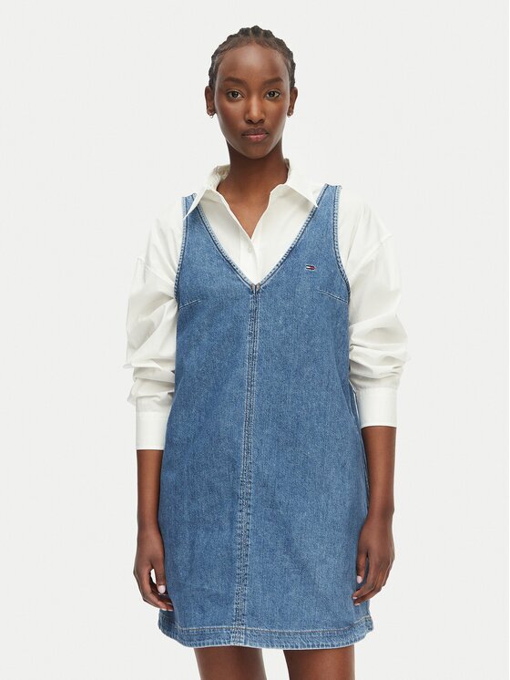Tommy Jeans Дънкова рокля DW0DW22876 Relaxed Fit
