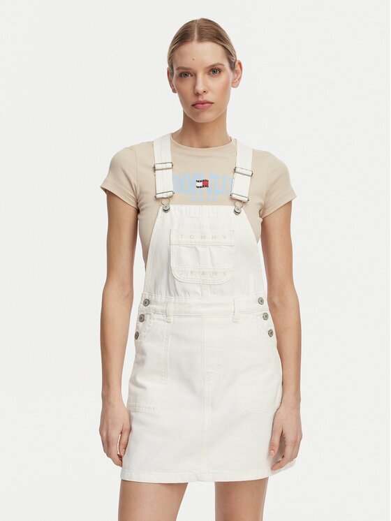Tommy Jeans Дънкова рокля Logo Pocket Dungaree DW0DW22002 Regular Fit
