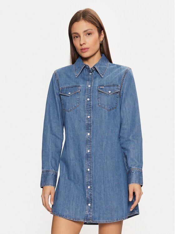 Tommy Jeans Дънкова рокля Western DW0DW19853 Regular Fit
