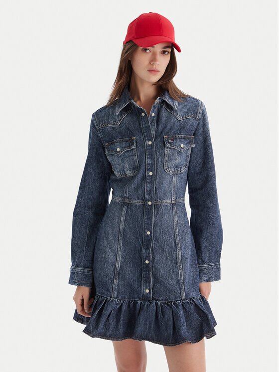Tommy Jeans Дънкова рокля Western DW0DW21635 Regular Fit