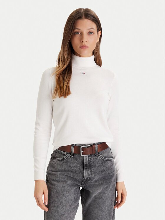 Tommy Jeans Поло Essential DW0DW21672 Екрю Regular Fit