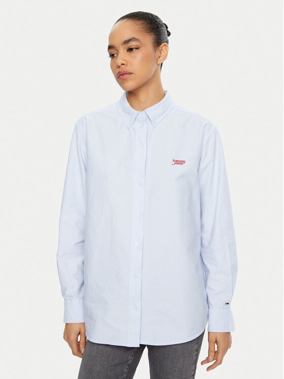 Tommy Jeans Риза DW0DW19358 Светлосиньо Relaxed Fit