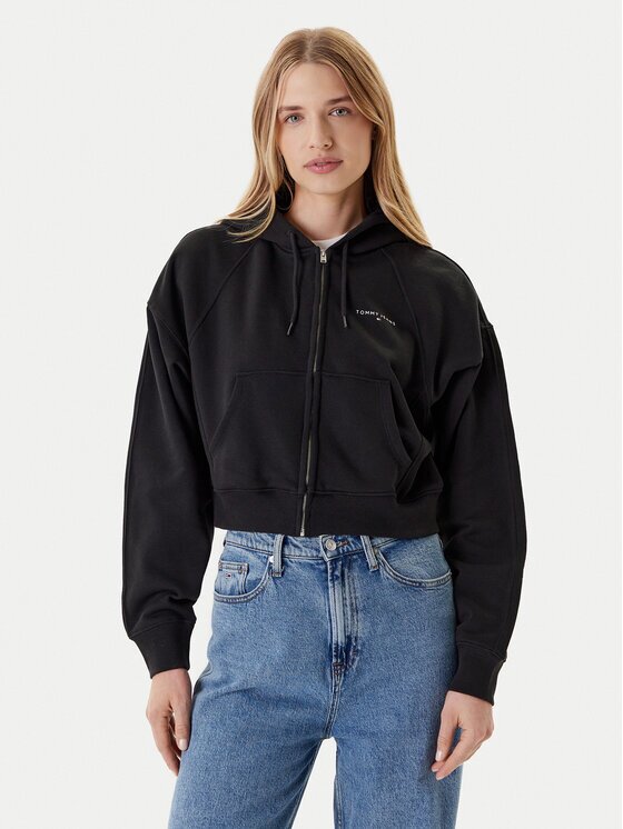 Tommy Jeans Суитшърт Linear DW0DW21163 Екрю Boxy Fit
