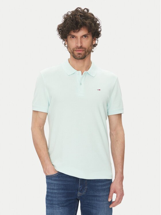 Tommy Jeans Тениска с яка и копчета DM0DM20226 Slim Fit