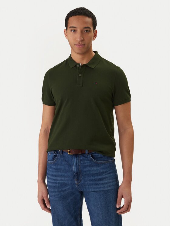 Tommy Jeans Тениска с яка и копчета DM0DM20676 Slim Fit