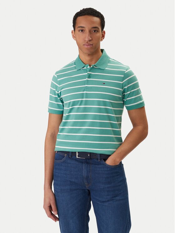 Tommy Jeans Тениска с яка и копчета DM0DM22708 Regular Fit