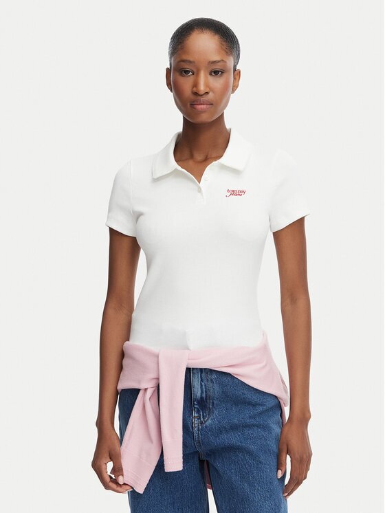 Tommy Jeans Тениска с яка и копчета DW0DW23140 Regular Fit