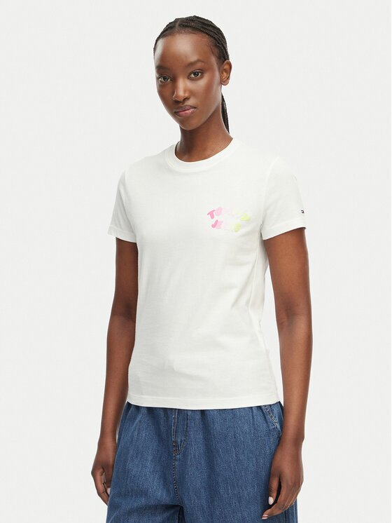 Tommy Jeans Тишърт Bubble Logo DW0DW22310 Светлосиньо Regular Fit