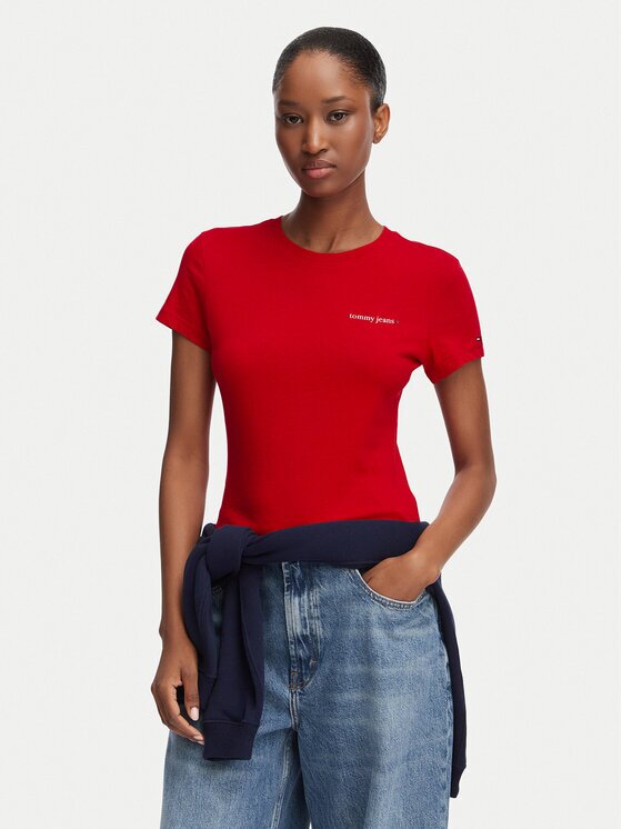 Tommy Jeans Тишърт Ess Logo DW0DW23479 Slim Fit