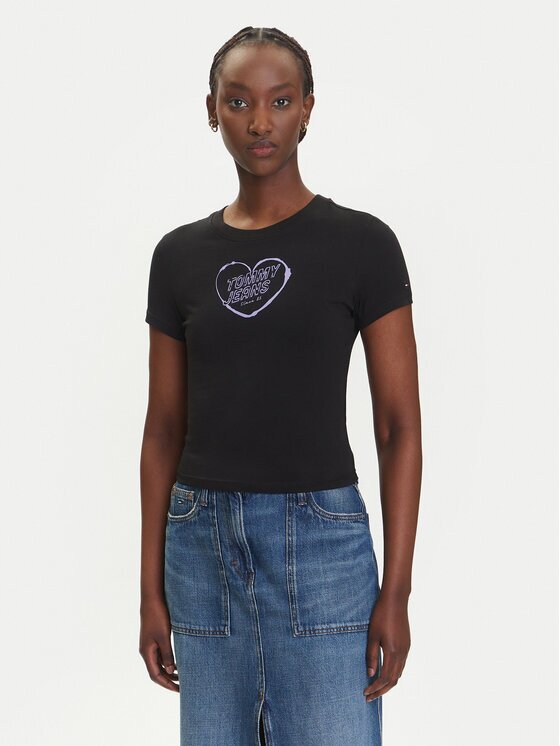 Tommy Jeans Тишърт Heart DW0DW21390 Slim Fit