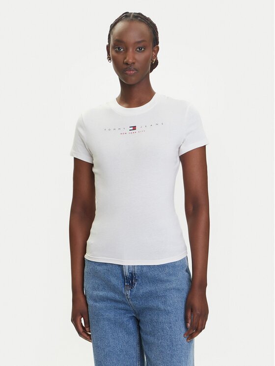 Tommy Jeans Тишърт Linear DW0DW21422 Slim Fit
