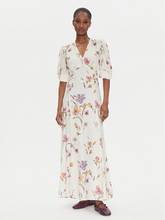 Twinset Лятна рокля 251TP2770 Екрю Slim Fit