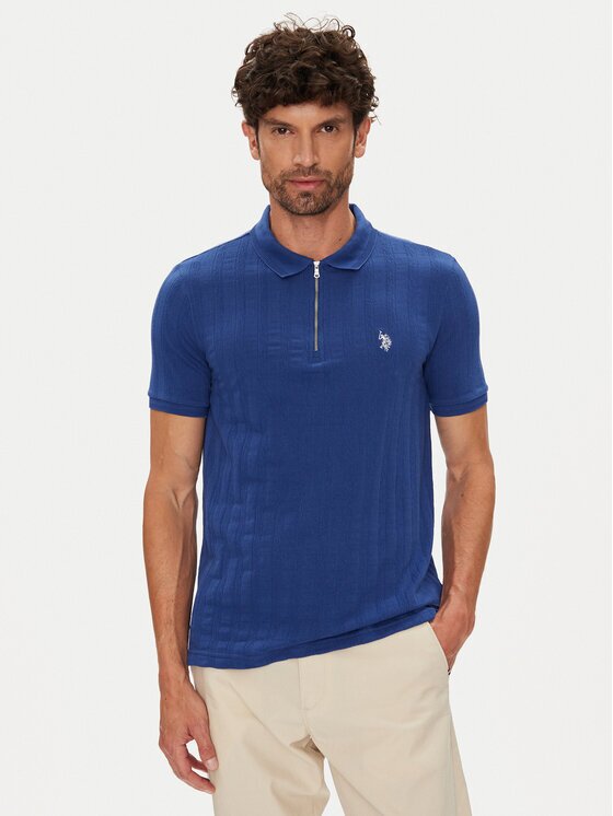 U.S. Polo Assn. Тениска с яка и копчета MUP3992 Regular Fit