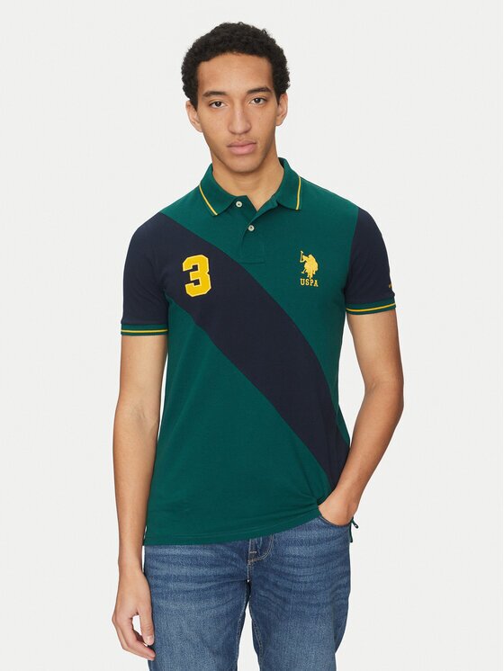 U.S. Polo Assn. Тениска с яка и копчета MUP3996 Regular Fit