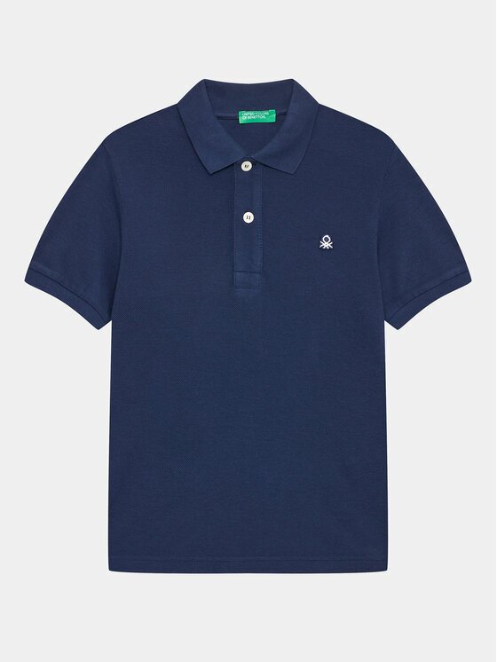 United Colors of Benetton Тениска с яка и копчета 3089C300Q Regular Fit