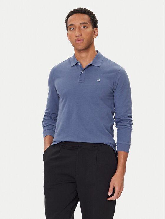 United Colors of Benetton Тениска с яка и копчета 3089J3204 Regular Fit