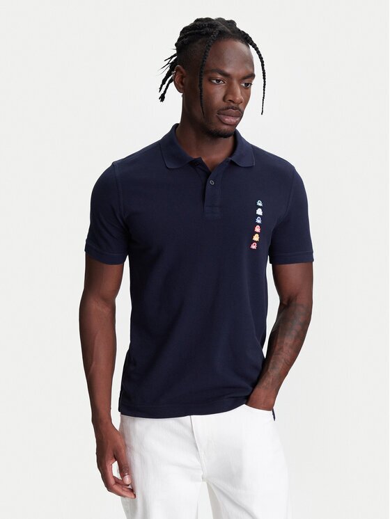 United Colors of Benetton Тениска с яка и копчета 3089U302J Regular Fit