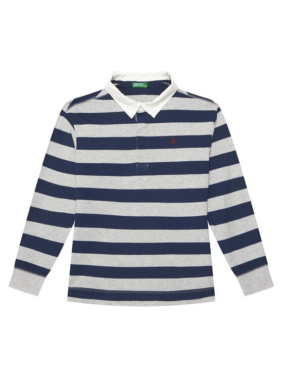 United Colors of Benetton Тениска с яка и копчета 33CKC301X Regular Fit