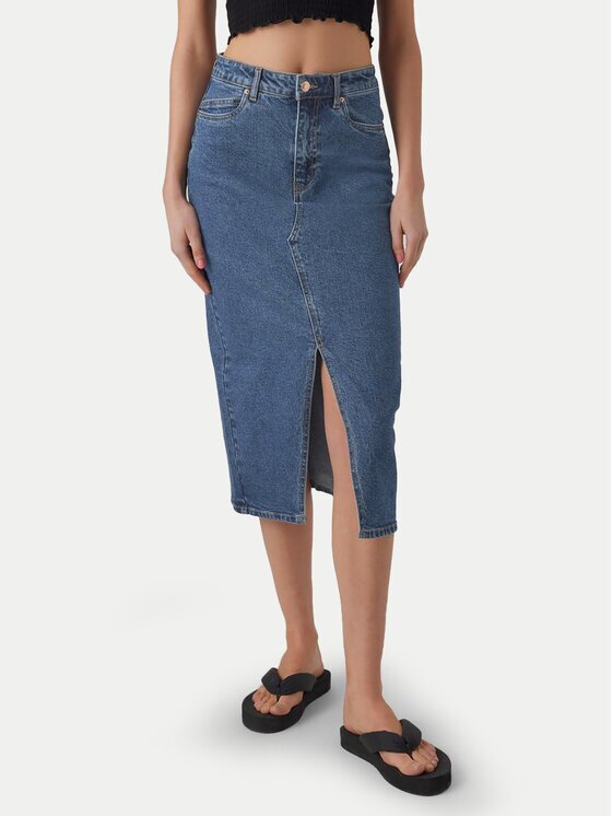 Vero Moda Дънкова пола Veri 10295731 Regular Fit