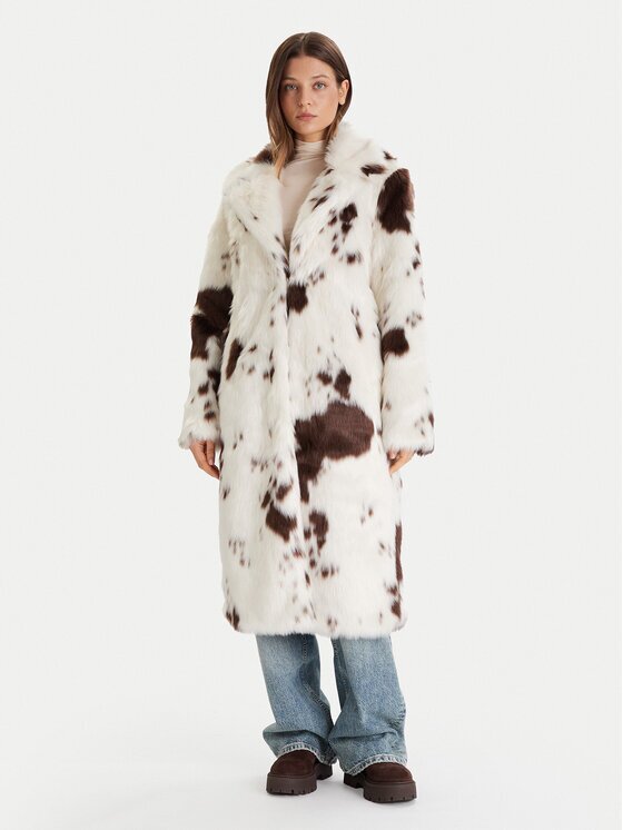 Vero Moda Кожено палто Crystal 10343568 Loose Fit