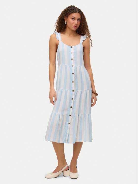 Vero Moda Лятна рокля Linn 10322614 Светлосиньо Regular Fit