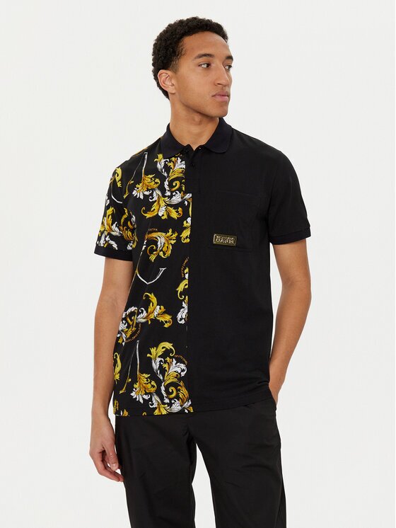 Versace Jeans Couture Тениска с яка и копчета 78GAG625 Regular Fit