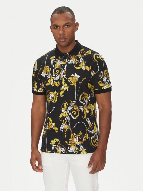 Versace Jeans Couture Тениска с яка и копчета 78GAG6S0 Regular Fit